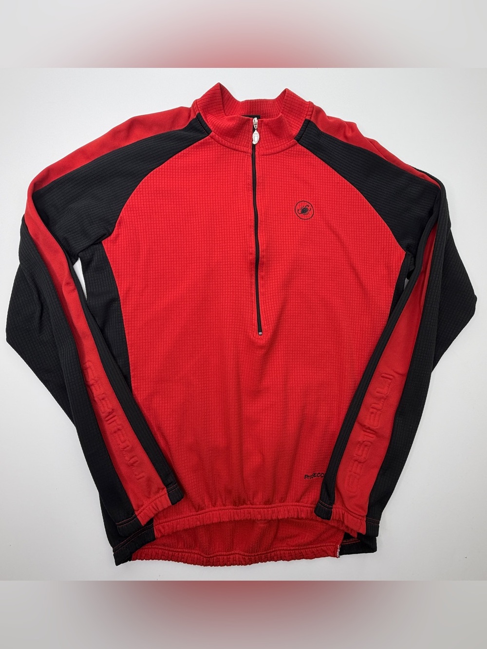 Castelli ProSecco Red & Black Long-Sleeve Cycling Jersey Large GUC